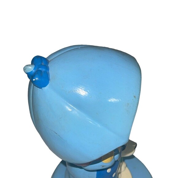 Vintage Girl Under Umbrella Blue Outfit Ceramic Music Box Girl Dog Duck RARE - Picture 10 of 15